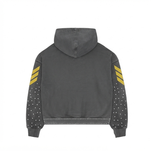 Sudadera con capucha para hombre, 380 GSM, algodón y poliéster premium, forro polar lavado, azul cielo, gruesa, personalizada con bordado frontal, transpirable, para invierno - Product Image 2
