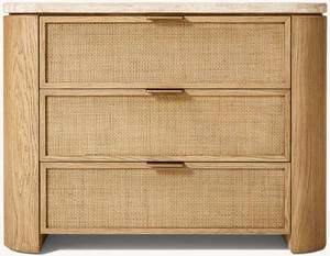 बेडरूम लिविंग रूम के लिए भंडारण दराज के साथ आधुनिक रात स्टैंड रतन लकड़ी की बेडसाइड टेबल - Product Image 2