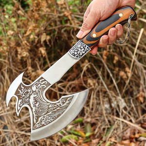 2025 Nueva fábrica al por mayor mango de madera multiusos hacha de doble hoja hacha de acero inoxidable para exteriores hacha de Camping para hombres - Product Image 4