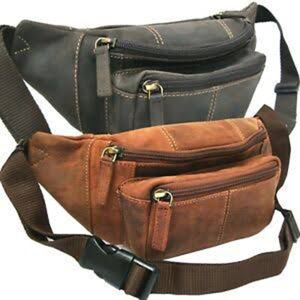 Sac banane en cuir à poches multiples pour femmes hommes vie quotidienne et voyage en plein air - Product Image 1