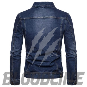 Women's <b>Denim</b> Trucker Jacket Full Sleeve Turn-down Collar Single Breasted Button Closure Washed Solid Blue Autumn <b>Coat</b> - Product Image 2