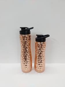Bouteille d'eau classique unisexe en cuivre Couvercle étanche en paille écologique pour le sport, le voyage et l'usage quotidien - Product Image 3