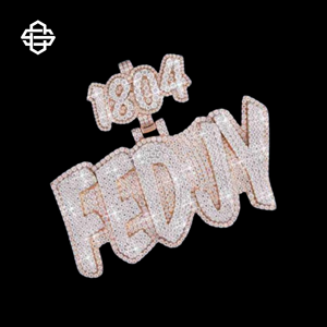 Nombre personalizado Hiphop Moissanite Iced Out colgante collar personalizado Bling joyería para hombres rapero estilo Streetwear Accesorios - Product Image 3