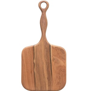 Juego de 3 tablas de cortar de madera de acacia y mango cuadradas prácticas de diferentes tamaños con tablas de cortar de madera con mango - Product Image 1