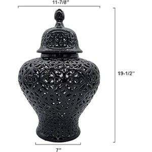 Color negro recubierto de polvo de calidad superior Metal hecho aspecto atractivo diseñador elegante tarro de jengibre utensilios de cocina accesorios suministros - Product Image 1