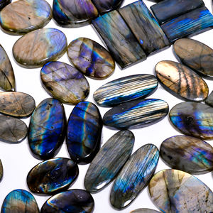 Labradorite naturelle paire de pierres précieuses en vrac pierres précieuses en gros pour boucles d'oreilles Cabochon pierres précieuses Inde vente en gros - Product Image 5
