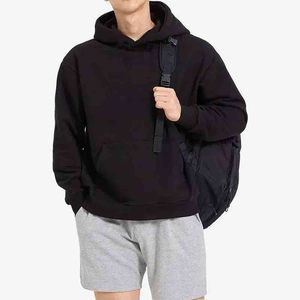 Vintage <b>Black</b> Men's Pullover <b>Hoodie</b> Custom Wholesale Winter Sweatshirt Solid Pattern <b>Plain</b> Color - Product Image 6