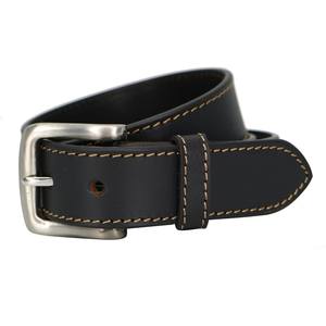 Mens Black Leather <b>Belt</b> With Gun Metal Buckle Authentic 100% Vintage Men's Genuine Leather <b>Belt</b> - Product Image 4