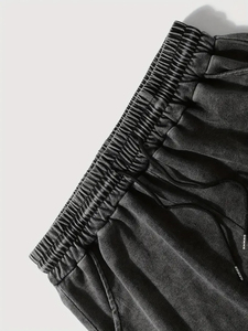 Short de sport de haute qualité pour hommes Logo personnalisé Respirant Coton Polyester Noir Décontracté Tissu en toile à mailles unies Fourniture OEM en gros - Product Image 2