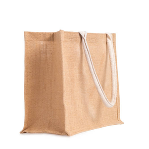 Bolsa de yute ecológica personalizada para compras, bolsa de transporte de fibra natural reutilizable de uso promocional con asa de algodón fuerte - Product Image 5