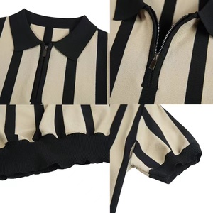 2023 hommes décontracté rayé bouton pour Polo séchage rapide été sport maillot couleur unie à manches courtes t-shirt à capuche - Product Image 6