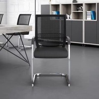 Fauteuil de bureau ergonomique moderne en maille, chaise de conférence cantilever avec accoudoirs fixes, fauteuil de visiteur pour salle de réunion - Vente en gros