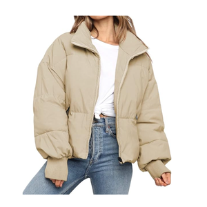 Nuevo diseño de moda diario Casual mujer suelta cómoda chaqueta de manga larga bolsillo con cremallera chaqueta cálida de Color sólido - Product Image 6