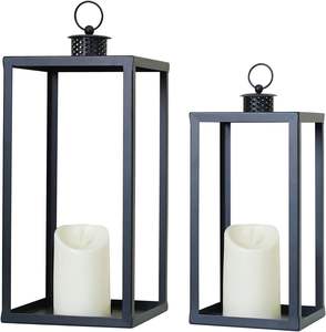 Lot de 2 bougeoirs en métal noir de qualité supérieure pour la décoration de la maison et de la fête Meilleur prix pour les décorations de Noël - Product Image 1