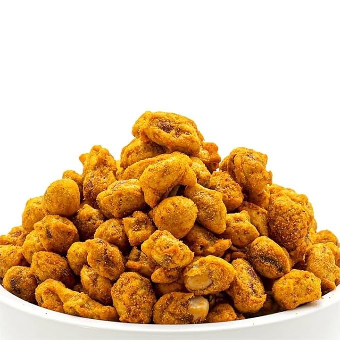 Top Selling Fried Semi-Soft Peanuts Bhadiya Namkeen Low-Fat Spicy and Savory Indian Snack for Tea Time Parties Bulk 1kg by DEEPAK TEXTILE