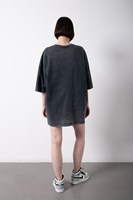 T-shirt décontracté surdimensionné pour femme, personnalisé, boutonné, plusieurs couleurs, technique de lavage Moonwash, 100% coton, 180-280 GSM, Hip Hop