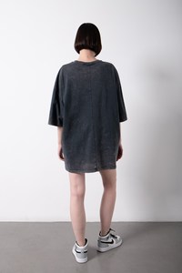 T-shirt décontracté surdimensionné pour femme, personnalisé, boutonné, plusieurs couleurs, technique de lavage Moonwash, 100% coton, 180-280 GSM, Hip Hop - Product Image 5