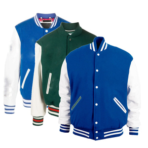 Veste universitaire pour homme en gros, taille plus, nouvelle arrivée 2025, tendance streetwear, col montant et logo frontal, haute qualité - Product Image 5