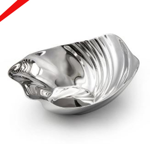 Cuenco decorativo para servir comida en forma de mango acabado plata metal único para hotel en casa - Product Image 5