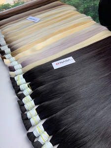 Precio al por mayor Extensiones de cabello a granel Sedoso y sin derramamiento Doble ahogamiento 100 gramos Colores claros 14 pulgadas - Product Image 3