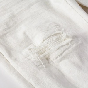 Pantalones vaqueros elásticos para hombre personalizados High Street Hip Hop Estilo vintage Cremallera Fly Dark Proveedor directo Ropa de calle 3D - Product Image 4