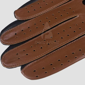 Gants de conduite d'hiver en cuir souple - Antidérapants, légers, confortables, avec sangle de poignet réglable pour une sécurité accrue au volant - Product Image 4