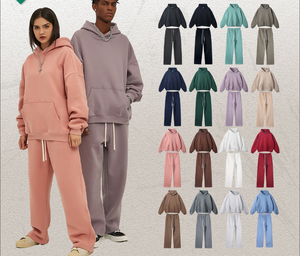 Survêtement tricoté personnalisé pour hommes sweat à capuche respirant deux pièces ensemble de sport fournisseur OEM tenue de jogging décontractée - Product Image 1