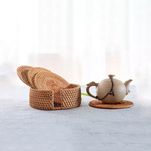 Dessous de verre en rotin traditionnel écologique fait à la main napperon en bambou assiette de chargeur pour usage de cuisine Vietnam artisanat Restaurants - Product Image 3