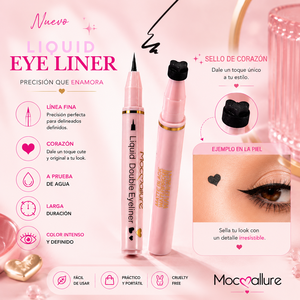 Eyeliner liquido doppio, impermeabile, a lunga durata, con punta fine e applicatore a forma di cuore - Product Image 5