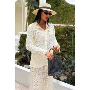 ชุดกางเกงลำลองฤดูร้อนแบบถักโอเป่นเวิร์คของโอเดตต์ระบายอากาศได้ดีสไตล์ 9934 - Product Image 4