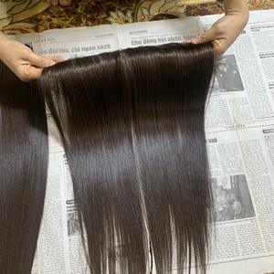 For Genius Weft Customized Human Hair Extensions Cheap Vietnamese Raw Bone Straight Hair with <b>Lace</b> <b>Closure</b> Frontal Direct Vendor - Product Image 3