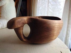 Taza de madera Natural 100% para cerveza y Artículos de bar y mesa con asa Taza de cerveza Taza de café para beber hecha a mano - Product Image 3