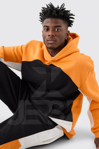 Conjunto Deportivo de Felpa Extra Grande Unisex, Corte Regular, con Paneles en Contraste, Sudadera con Capucha y Cordón Ajustable, Pantalones Deportivos a Juego - Product Image 3