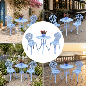 Mobilier d'extérieur <span class=keywords><strong>en</strong></span> métal d'art <span class=keywords><strong>en</strong></span> mosaïque Ensemble <span class=keywords><strong>de</strong></span> <span class=keywords><strong>jardin</strong></span> <span class=keywords><strong>en</strong></span> fonte d'aluminium durable pour <span class=keywords><strong>salon</strong></span>, salle à manger, cour, hôtel, design moderne - Product Image 4