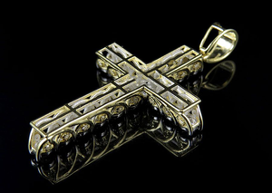 Diamant taille ronde clouté en argent sterling S925 pendentif croix charme élégant Moissanite Design cadeau pour tout le monde - Product Image 4