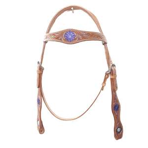 Cabecera de caballo occidental de piel de vaca mecanizada a mano, elegante detalle de flores, perfecto para entrenamiento y exportación de equitación - Product Image 6