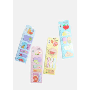 ที่ใส่บัตรและสมุดโน้ตพิมพ์ลายผลไม้ A3shop พร้อมไม้บรรทัดและกระดาษโน้ตแบบติด - Product Image 4