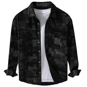 เสื้อเชิ้ตผ้าฝ้ายลายตารางสำหรับผู้ชายเสื้อยีนส์ลายตาราง100% พอดีตัวแบบลำลองกำหนดเองฤดูร้อน - Product Image 1