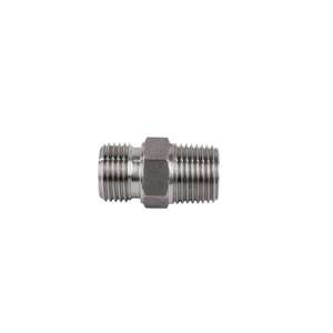Conector de conducto Meclube de acero inoxidable M 3/8 BSP a M 3/8 NPTF - Product Image 1