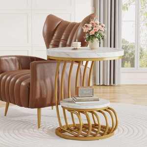 Modern Simple Round Durable <b>Coffee</b> <b>Table</b> Small Side <b>Table</b> Metal Living Room Bedroom Study Apartment Office Building - Product Image 3