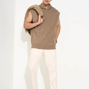 <b>Men's</b> Breathable Athletic <b>Hooded</b> Tank Top for Workout Fitness Custom Logo Gym Hoodie with Embroidery Decoration - Product Image 5