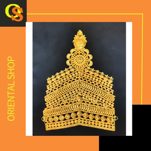 มงกุฎจากโลหะทองคำบริสุทธิ์ทำจากโลหะทองคำบริสุทธิ์ออกแบบมาอย่างมีเอกลักษณ์มงกุฎสไตล์ดั้งเดิมสำหรับขายโดยผู้ส่งออกอินเดีย - Product Image 4