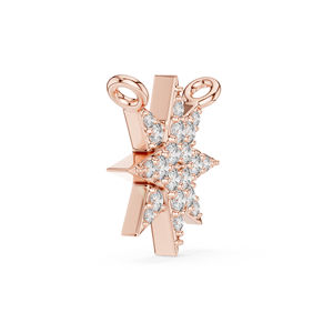 Pendentif en or jaune 14 carats avec diamant rond pour femmes - Bijoux de bureau, bijoux pour femmes, diamant cultivé neuf - Product Image 2