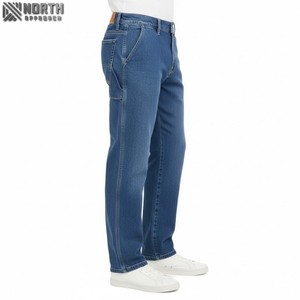Pantalones vaqueros holgados lisos personalizados para Hombre, pantalones vaqueros de gran tamaño para Hombre, pantalones vaqueros Hip Hop, ropa de calle, pantalones acampanados holgados, pantalones vaqueros holgados para Hombre - Product Image 3