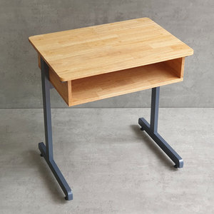 Natural Wood Student <b>Desk</b> <b>with</b> <b>Drawers</b> Iron Legs School Furniture for Apartment Living Room or Hotel-PSD030 - Product Image 6