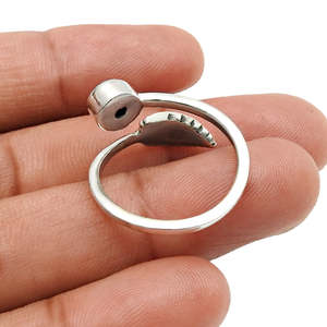 Bague en argent sterling 925 de style bohème avec pierre précieuse grenat, bijoux semi-précieux pour femmes, fabrication artisanale, joli cadeau de mariage pour filles - Product Image 3