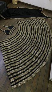 Atractivo BlackGolden Lehenga Choli con Dupatta Indian Kasturi Silk Lehenga con Sequence & Dori Work, Lehenga Choli para mujeres - Product Image 3