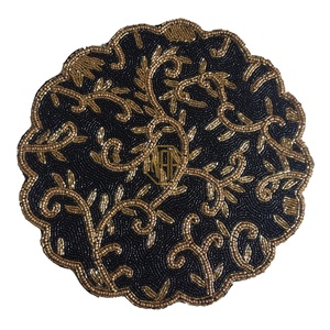 Beaded <b>Placemats</b> Premium <b>Round</b> Table Linen Decor Cotton Handmade Craft Export Factory Direct Bulk Wholesale Event Supplier - Product Image 2