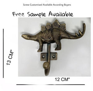 Dinosaure Jurassic Animal Mur En Fonte Manteau & Chapeau Crochets Cintre En Laiton Antique & Porte-clés Cintre - Product Image 2