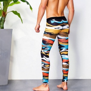 Imprimé par sublimation OEM personnalisé Pantalon legging de fitness taille haute anti-UV, Spandex/polyester pour hommes - Product Image 5